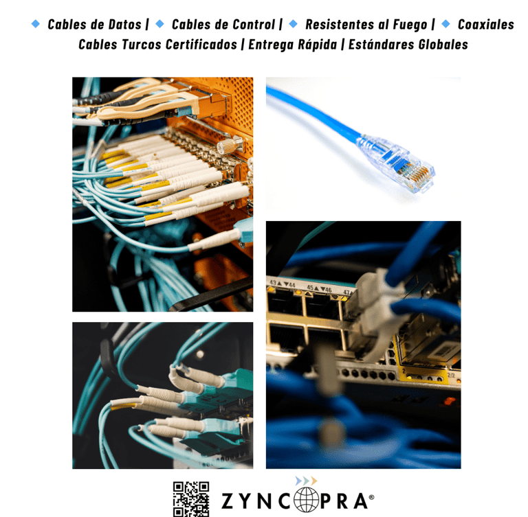 Cables turcos certificados – datos, control, resistentes al fuego y coaxiales.