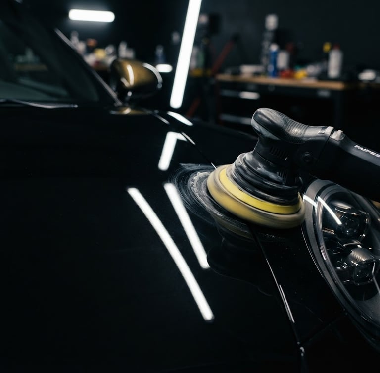 paint correction and polishing on high end porsche