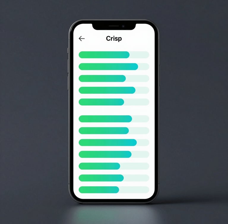 Crisp front-on Android device mockup displaying a clean file manager interface with green and cyan storage bars on a deep slate gray background, cool studio lighting
