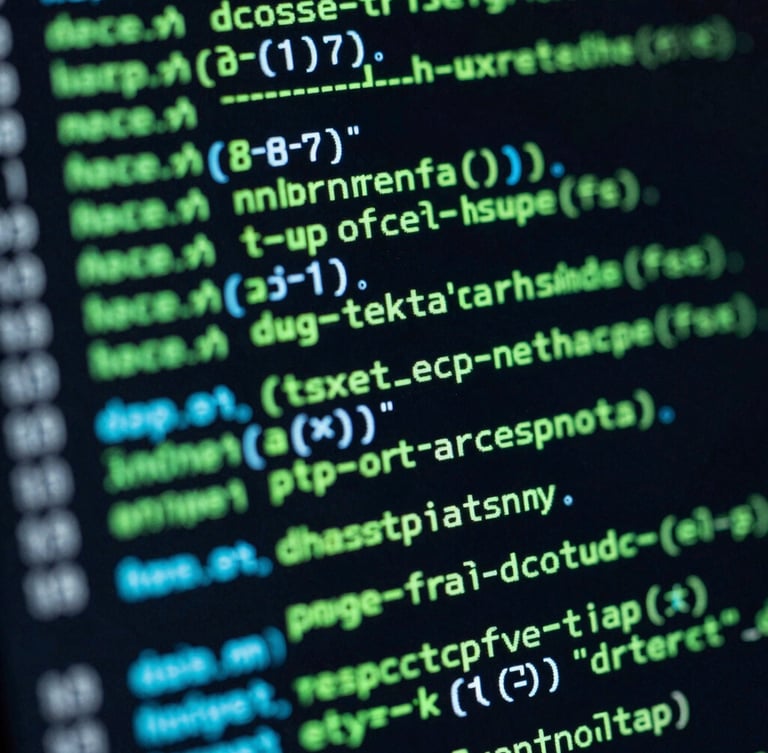 Macro shot of a dark terminal screen displaying green database query lines, cyan accent lighting, high contrast, 35mm
