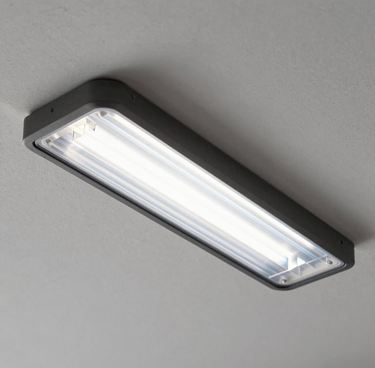 Close-up of a premium, flush-mounted linear diffuser integrated into a clean plaster ceiling, showing subtle cool-air refraction effects.