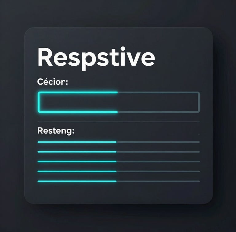 High-contrast digital rendering of a responsive dark-mode UI layout with crisp typography and electric cyan lines, front-on mockup on a charcoal background