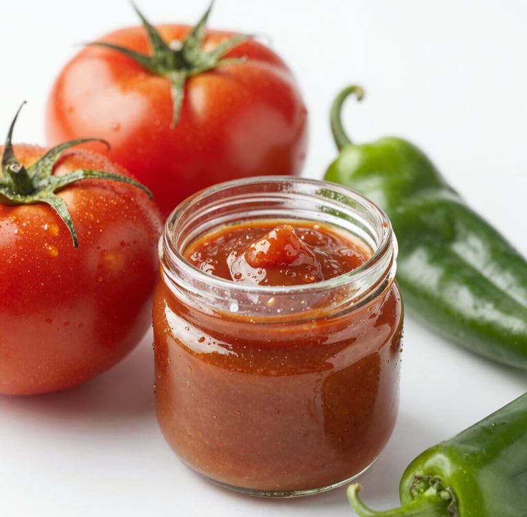 Close-up of a domato pure