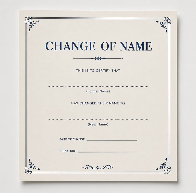 Change of name documentation services for Nigerians in the UK