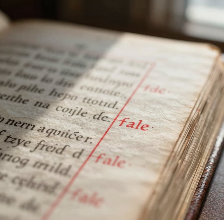 Extreme macro shot of a physical manuscript page with subtle, precise red pen annotations in the margin, soft side lighting from a window casting gentle shadows.