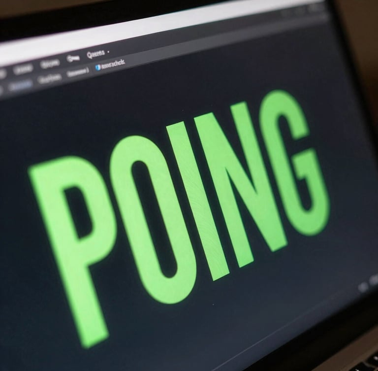 Extreme close-up macro shot of a sleek high-end computer display showing a dark UI design with glowing acid-green typography, moody single-source studio lighting, shallow depth of field