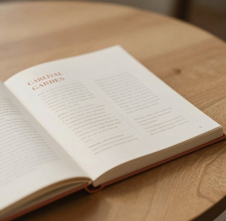 Close-up of elegant brand guidelines book on a minimalist wooden table, warm side-light, shallow depth of field, 35mm