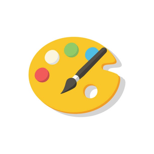 Um pincel e uma paleta.