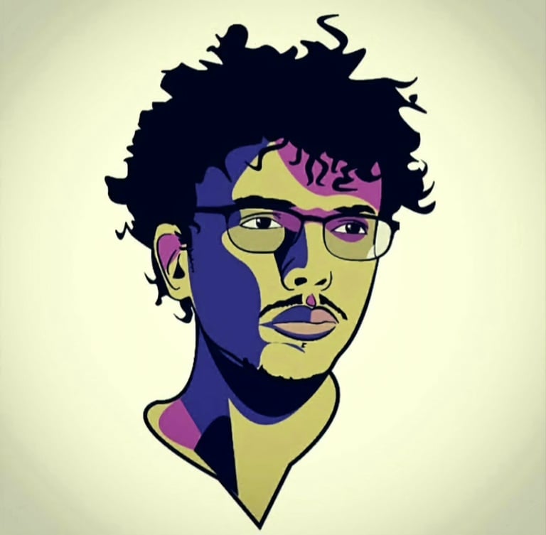 autoportrait, c'est un dessin d'une tête, réaliser sur Illustrator