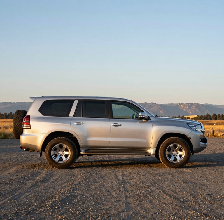 Wide-angle side view of the 2022 Wolfpack 24pack14 Platinum parked on a clean gravel pad in Bend, Oregon, golden hour sunlight highlighting the clean exterior decals and polished rims, 35mm.