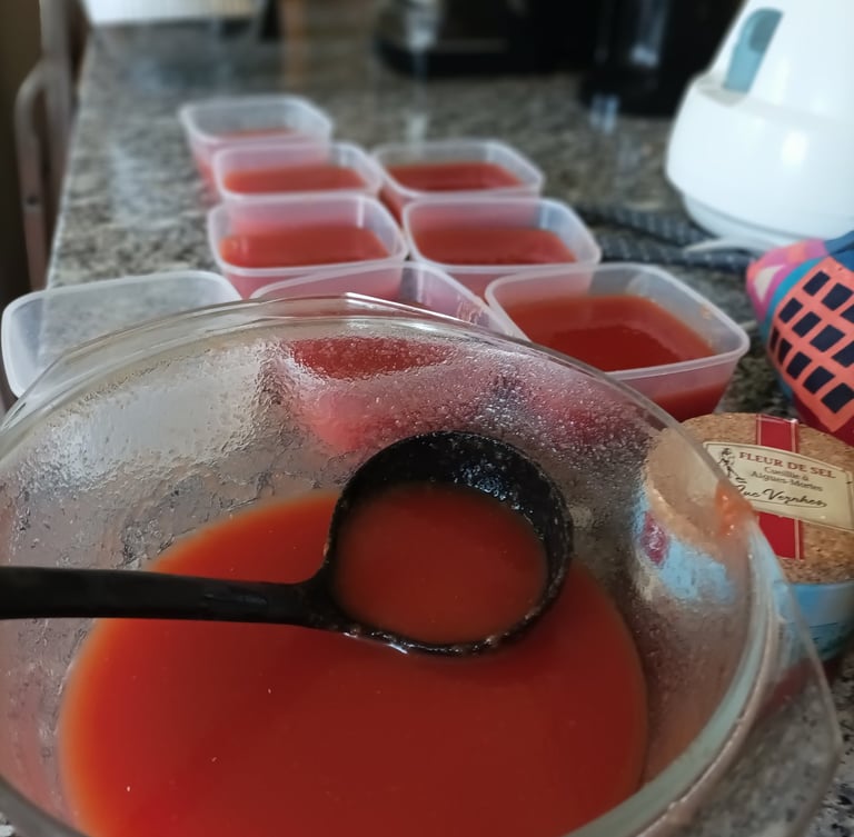 Passata for the freezer.