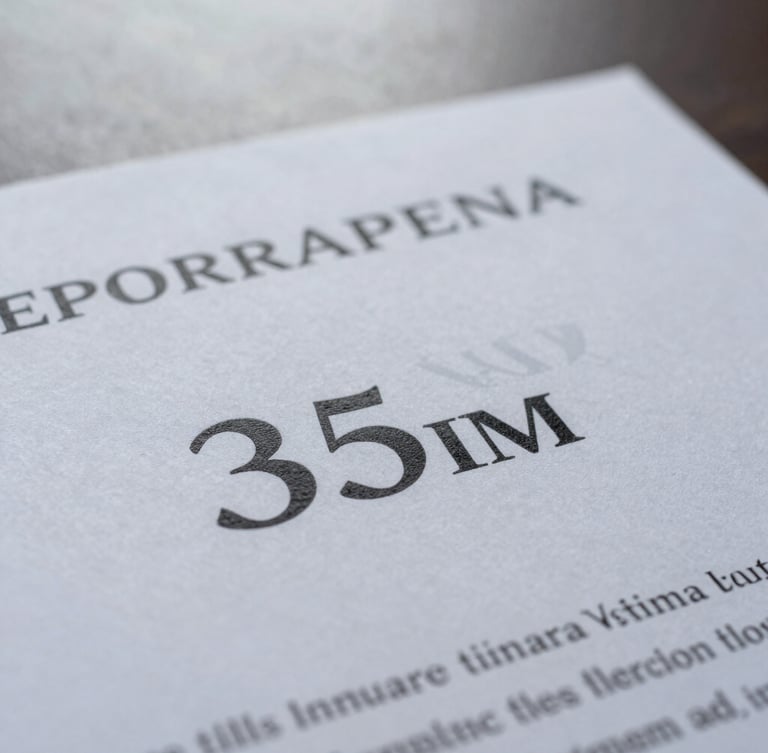 Macro shot of a stamped corporate certificate on a desk, overcast natural light, muted professional tones