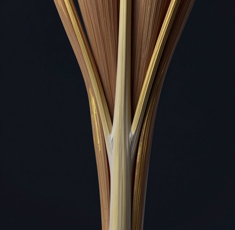 Macro close-up of facial muscle structures, elegant dark-toned background with sharp gold highlights, medical illustration style but premium editorial