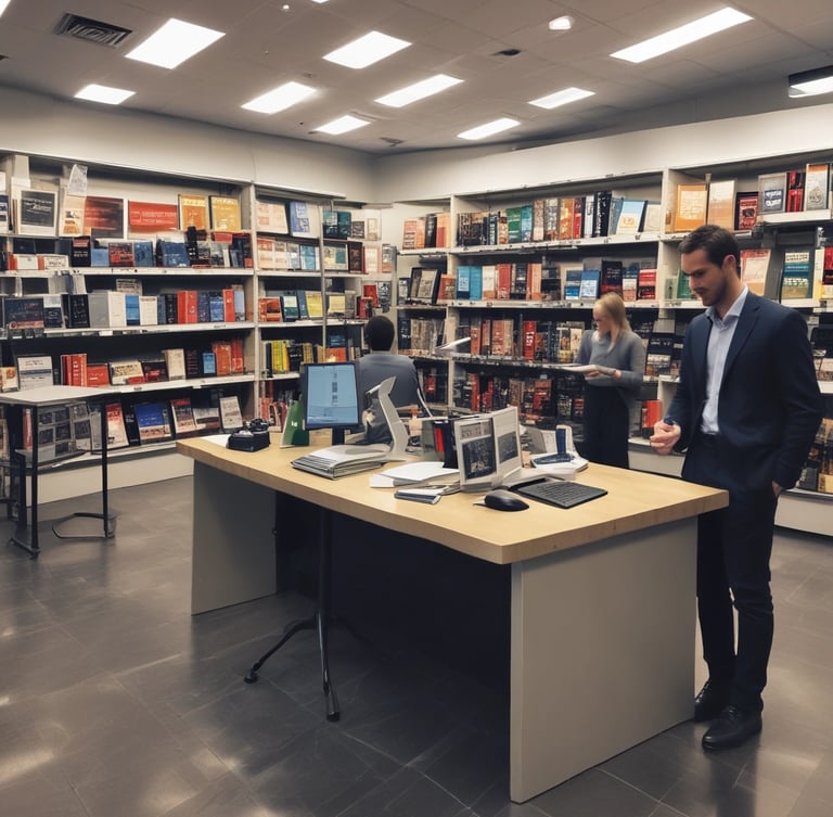 Close-up of a hand interacting with a futuristic AI dashboard displaying marketing insights.