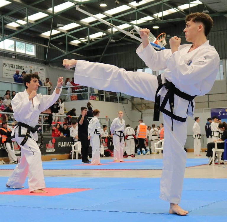 Entrenamiento de taekwondo en Can Rei Taekwondo Club Barcelona