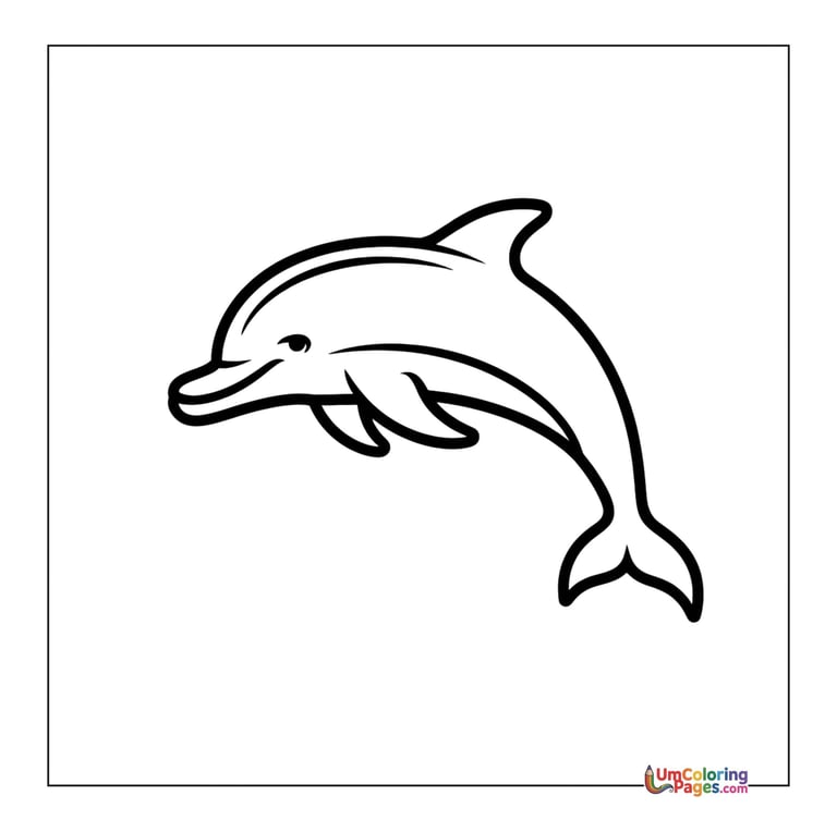 dolphin coloring page for kids