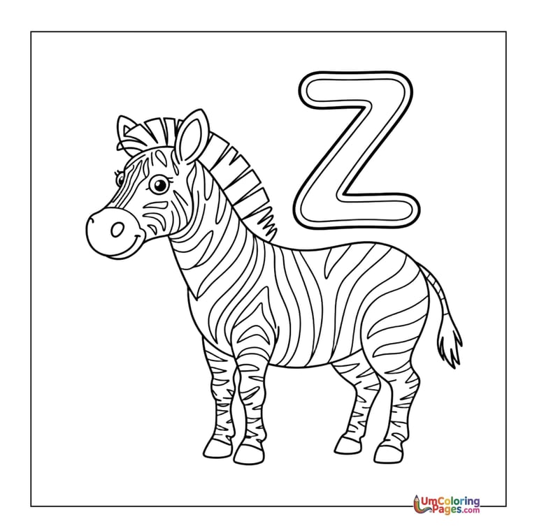 zebra coloring page  animal printable for kids
