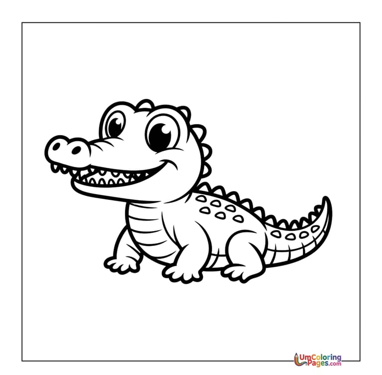 Crocodile coloring page reptile animal printable for kids
