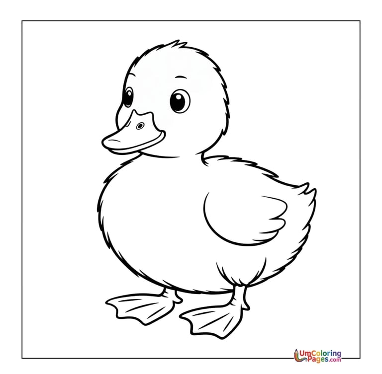 duck coloring page for kids