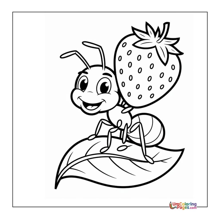 Ant coloring page insect printable for kids worksheet