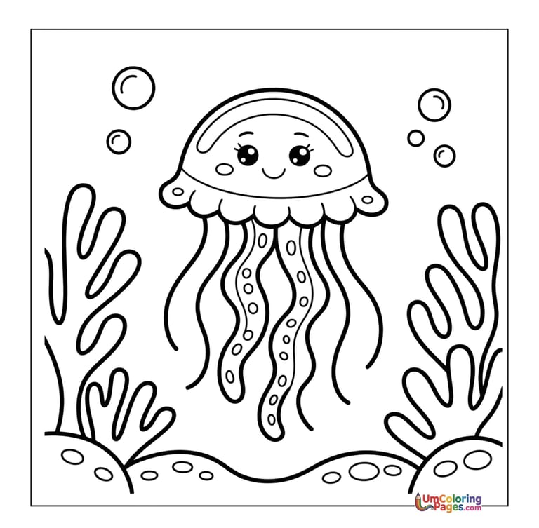 jellyfish coloring page for kids