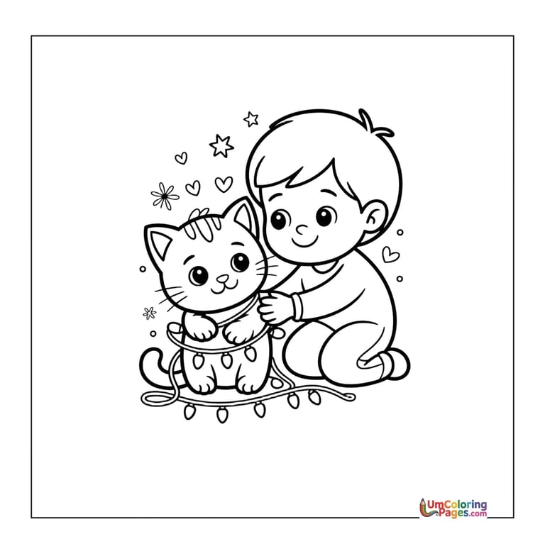 Kitten coloring page baby cat printable for kids