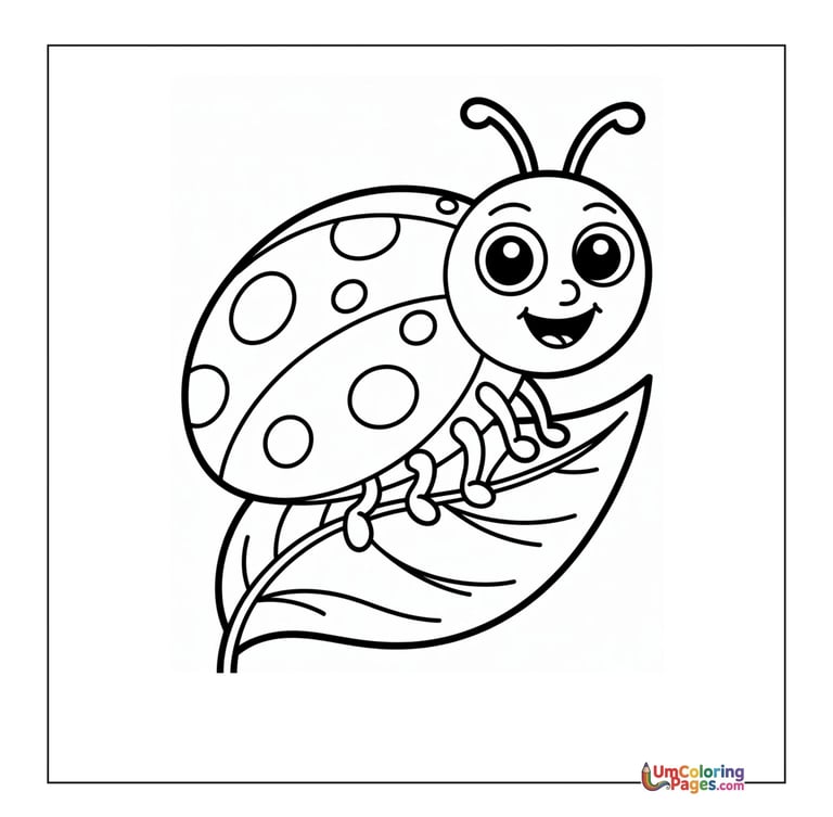 Ladybug coloring page spotted insect printable for kids