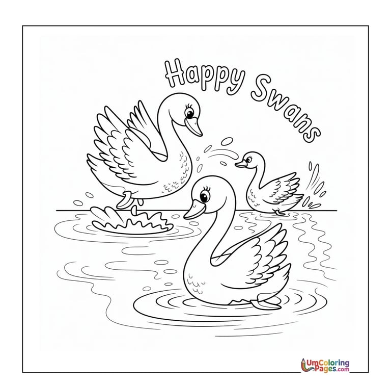swan coloring page for kids