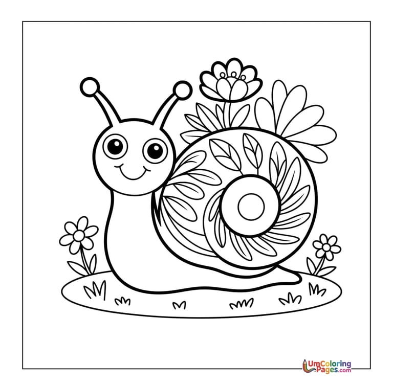 Snail coloring page slow creature printable for kids