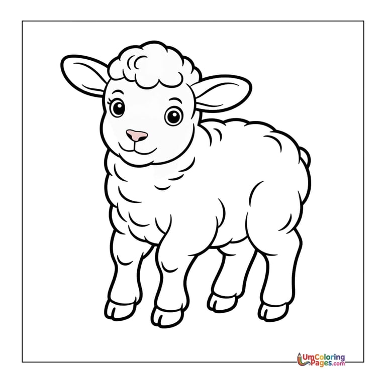 sheep coloring page for kids