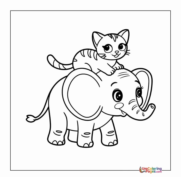Elephant coloring page African animal printable for kids