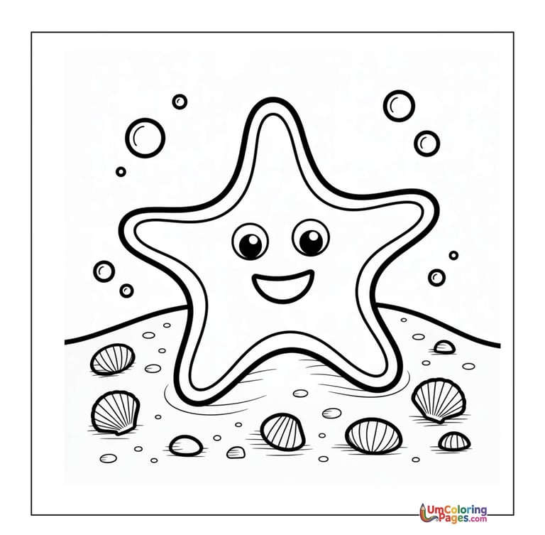 starfish coloring page for kids
