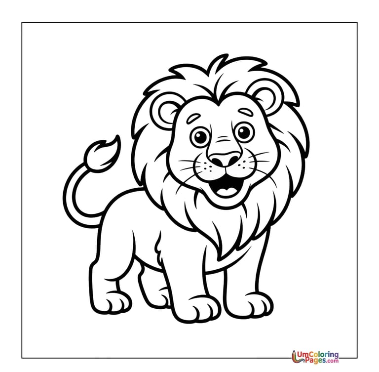 Lion coloring page king of jungle printable for kids