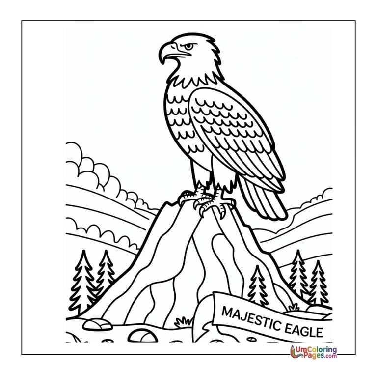 eagle coloring page for kids