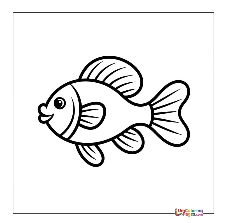 Fish coloring page aquarium pet printable for kids