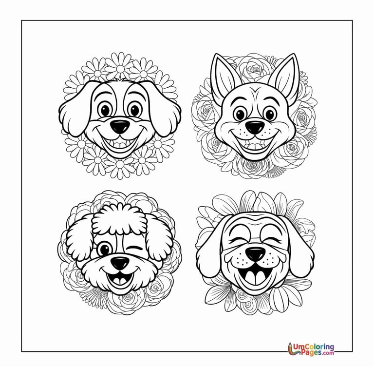 Dog coloring page pet animal printable for kids worksheet