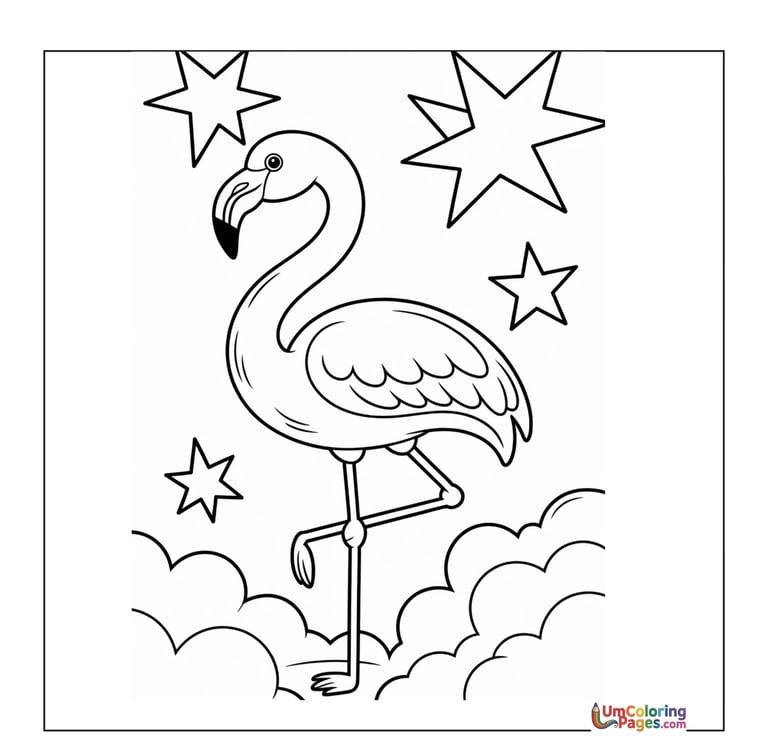 flamingo coloring page for kids