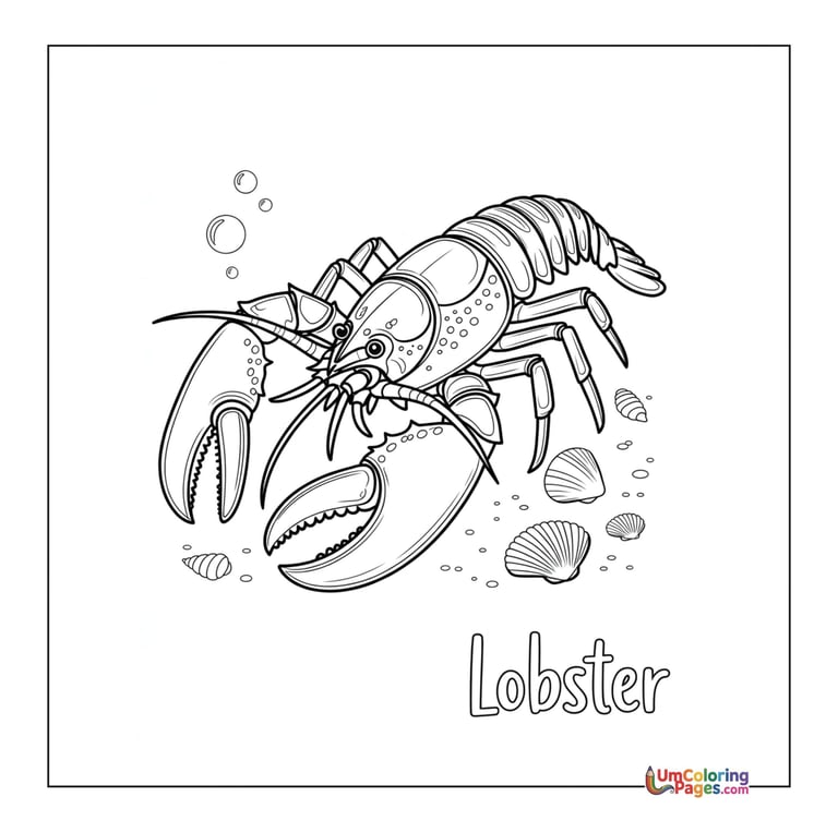 lobster coloring page for kids