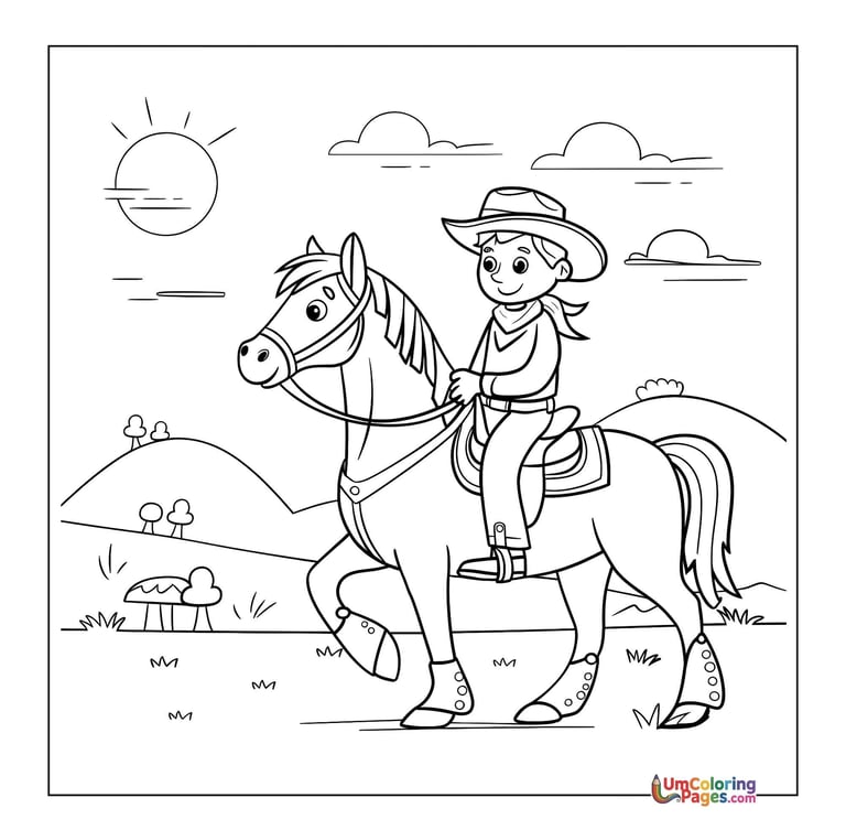 horse coloring page for kids