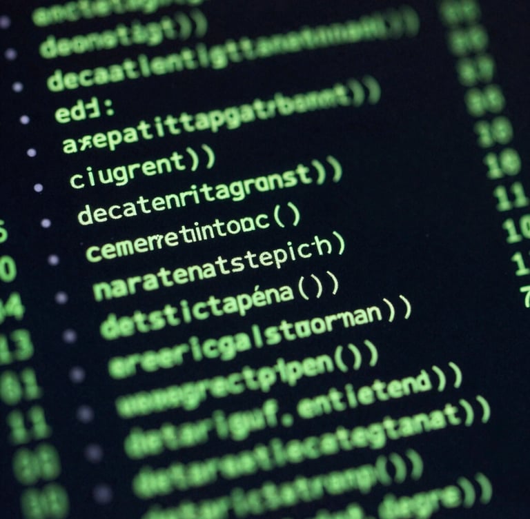 Macro close-up of a digital screen displaying complex marketing attribution code and green data nodes, sharp focus on glowing lines, dark ambient background.