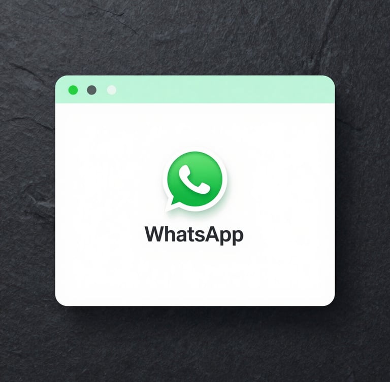 Crisp software mockup of a WhatsApp campaign builder, clean digital UI rendering, cool slate background with mint green accents, sharp focus