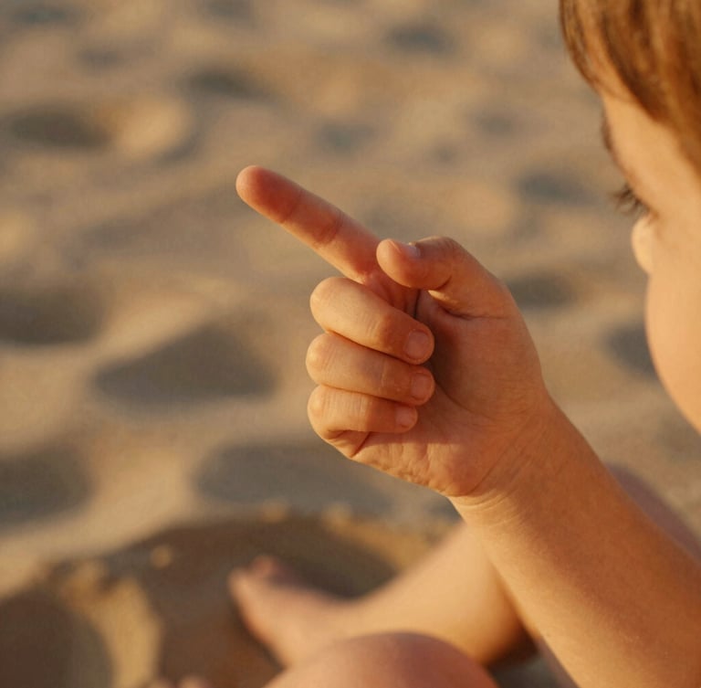 Intimate close-up of a child's hand holding their mother's finger, warm golden hour sunlight filtering through, shallow depth of field, cinematic film photography.