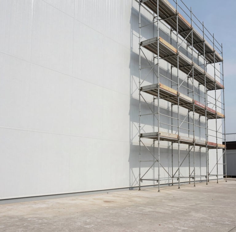 montaje de estructura de andamio en centelles 