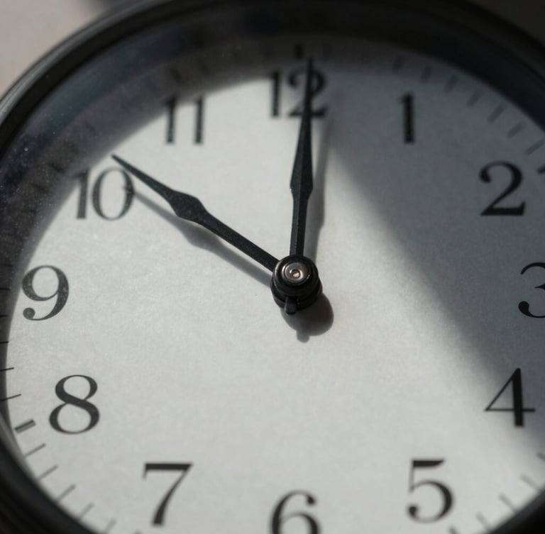 Stark macro photograph of a ticking vintage clock mechanism, high-contrast natural light, deep shadows, muted color palette, 35mm lens