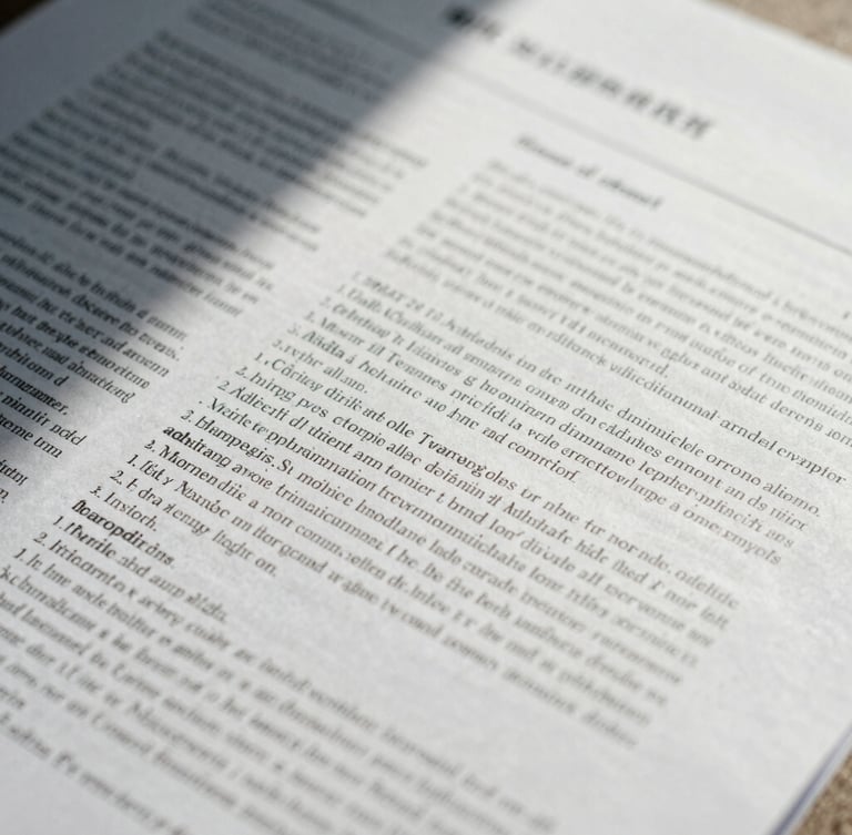 Tight macro photograph of printed legislative documents with dense statutory text, high-contrast shadows, desaturated cool tones, 35mm