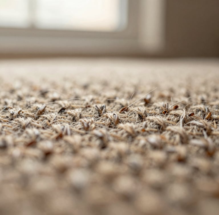 Macro close-up of heavy unbleached flax stitching, raw tactile fibers catching soft morning window light, shallow depth of field, warm editorial aesthetic