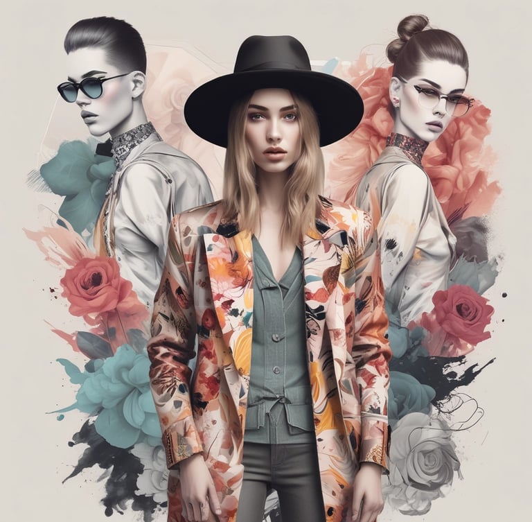 A vibrant street fashion scene in São Paulo with colorful outfits and lively atmosphere.