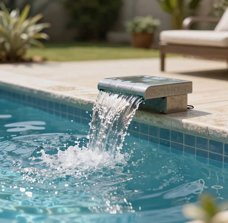 man in white polo shirt and blue denim jeans standing on swimming pool during daytime