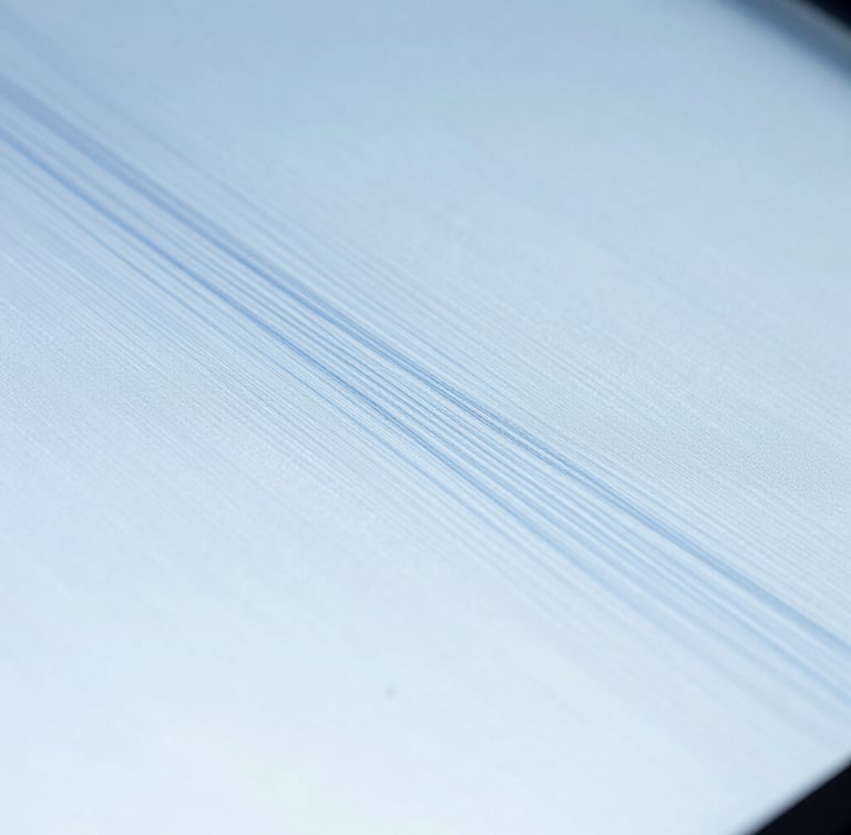 Clinical laboratory photography, sharp macro focus of a high-end comparison screen showing ballistic striations, cool blue and sterile white tones.