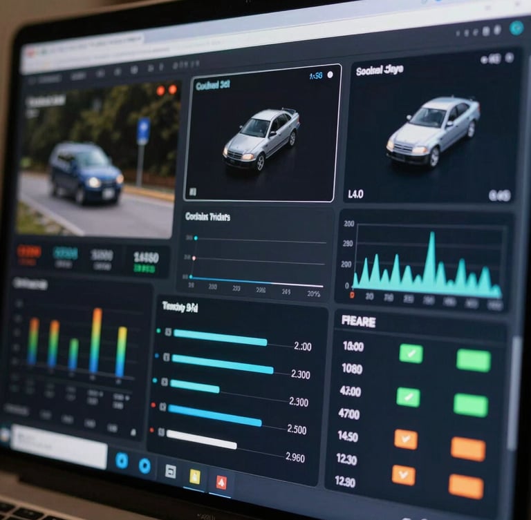 Macro close-up of a high-resolution security dashboard interface, displaying real-time model telemetry, compliance status indicators, and cyber-jade metrics on a dark screen